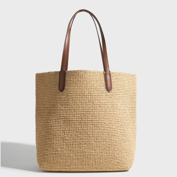 MICHAEL KORS Eliza Extra-Large Empire Logo Straw Tote Bag - Picture 3 of 6